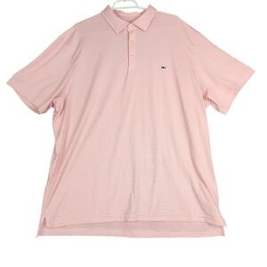 Vineyard Vines‎ Performance Polo Shirt Mens XXL Pink Striped Short Sleeve